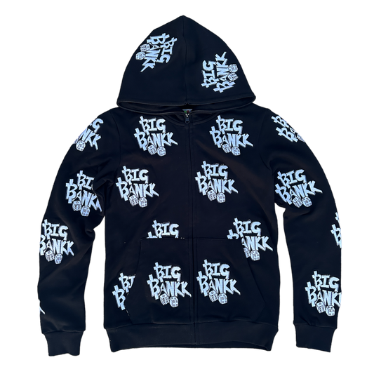 Black & White Bigbankk Full Zip Hoodie