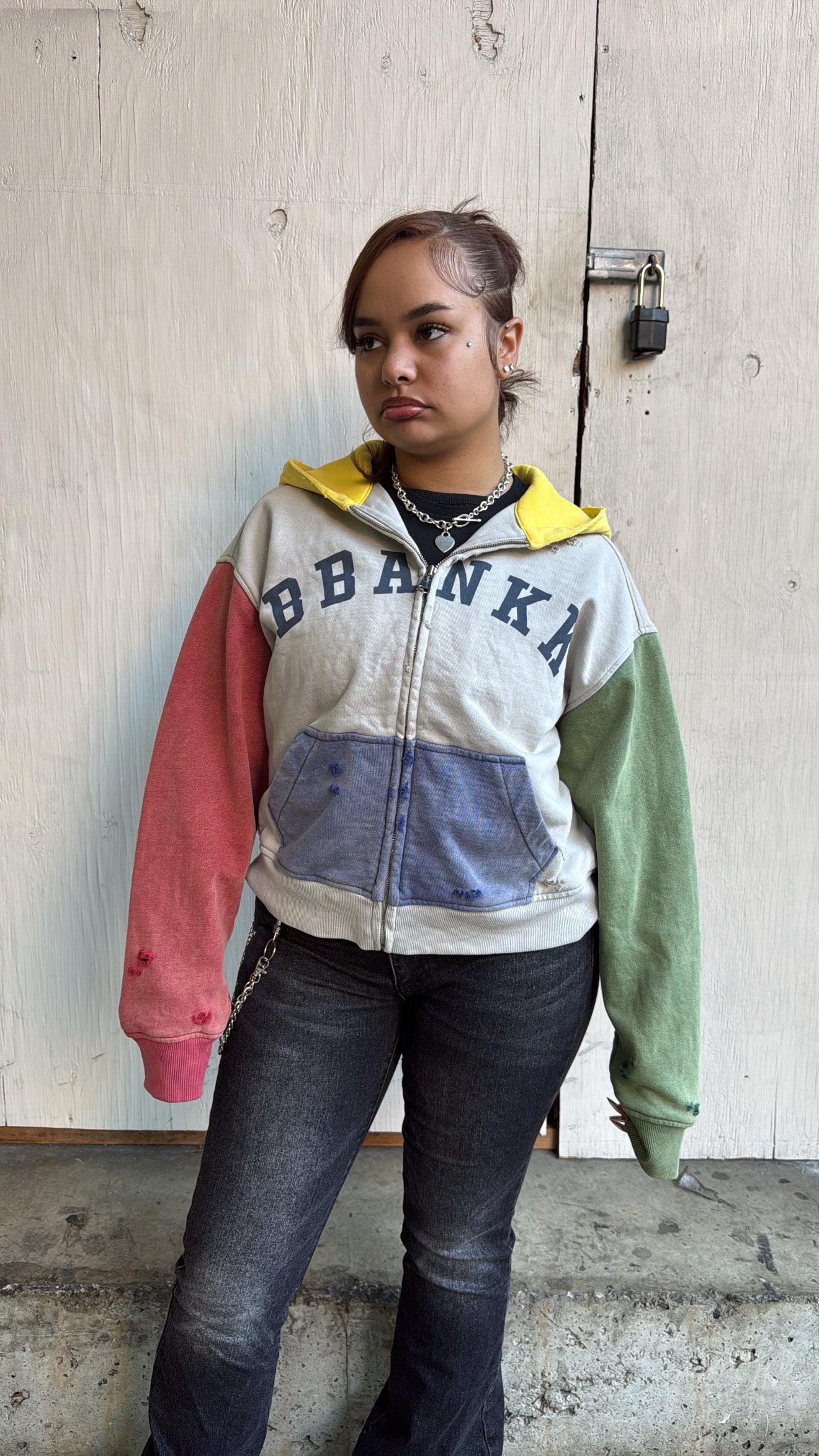 Color Block Zip Up